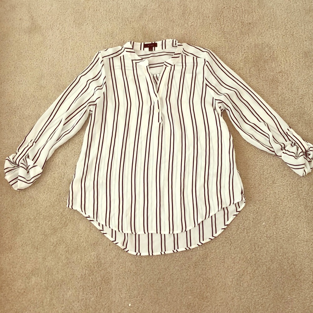 White and Black blouse.